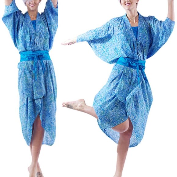 NWT Hands to Hearts Kimono Dress in Pinnacle Batik Print, One Size - Picture 3 of 6